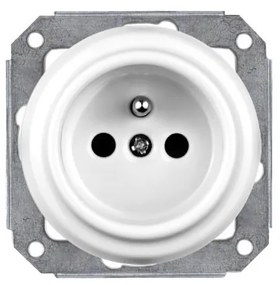 Elhard Okrúhla keramická zásuvka, biela KV2000W