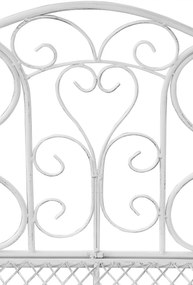 Rustikálna kovová lavička Tar - Biela antik