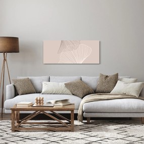 Obraz - Béžové listy N⁰2 (120x50 cm)
