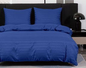 Hotelové obliečky z mikrovlákna JASMINE tmavo modré - prúžok 2 cm Rozmer obliečky: 70 x 90 cm | 140 x 220 cm