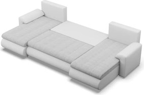 Sedacia súprava FORESTA ULL v tvare U sivá / biela