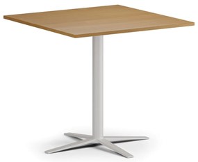 Konferenčný stolík AURA, 80x80 cm, biela podnož, buk