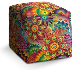 Taburet Cube farebné obrazce, farebná