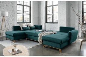 Tyrkysová rozkladacia pohovka do "U" Miuform Scandic Lagom, ľavý roh