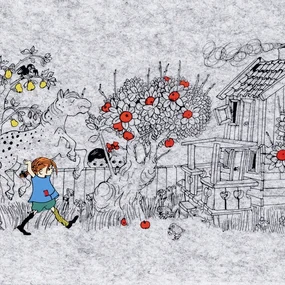 Úložný kôš Pippi The way home 33x33cm