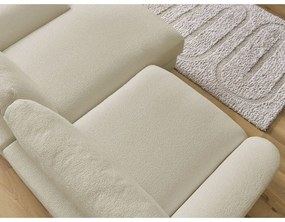 Béžová rohová pohovka z textílie buklé (pravý roh/s leňoškou) Leonore – Bobochic Paris