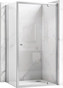 Štvorcový sprchový kút REA Primo Swing 80/dvere x 80/zástena cm, chróm/transparent - bez vaničky