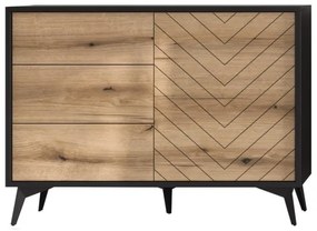 Komoda DIAMOND 77x104 cm čierna/dub evoke