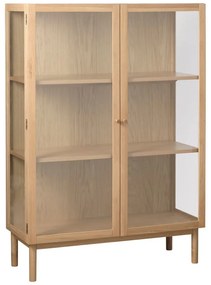 Vitrína z dubového dreva v prírodnej farbe 140x100 cm Elba – Unique Furniture