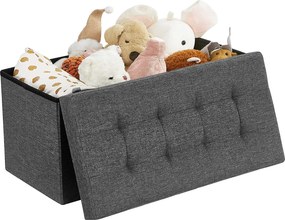Taburetka 80 L, lavica s úložným priestorom, nosnosť 300 kg, tmavosivá