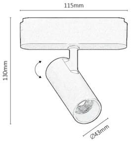 Rabalux 70104-LED Bod. svieti. do 1-fáz. lišt. sys. LiTrack LED/10W/24V 3000K