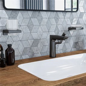 HANSGROHE AddStoris miska na mydlo s držiakom, kartáčovaný čierny chróm, 41746340