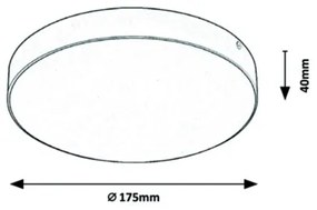 Rabalux - LED stropné svietidlo LED/18W/230V 2800-6000K IP44 čierne