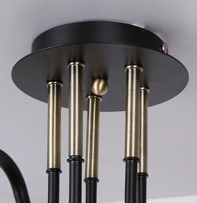 Candellux Čierno-zlaté stropné svietidlo Unica pre žiarovku 5x E27 35-00897