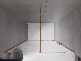 Mexen Velar, posuvné dvere do otvoru 130x200 cm, 8mm číre sklo, ružové zlato, 871-130-000-01-60