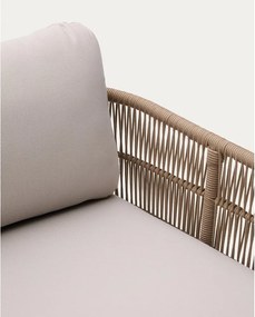 Krémovobiele/v prírodnej farbe dvojmiestne drevené záhradné ležadlo Catalina – Kave Home