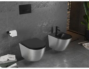 Mexen Lena, závesný bidet 480x370x325 mm, čierna matná - strieborný vzor, 35224873