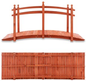Garthen 72827 Záhradný drevený mostík so zábradlím - 235 x 75 x 109 cm
