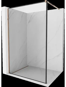 Mexen Kioto sprchová stena 50 x 200 cm, transparentnéné/čierny vzor 8 mm, zlatoružová - 800-050-101-60-70