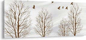 Obraz - Jelene pred riekou (120x50 cm)