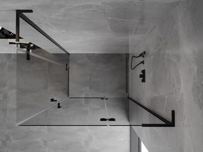 Mexen Mist-H L Duo, 2-krídlový sprchový kút 75 x 115 cm, číre sklo, čierny profil, 8A5L-075L-115P-70-00