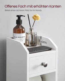 Kúpeľňová skrinka s držiakom na toaletný papier, biela