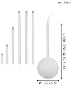 Eglo 92288 - Kryt kábla EXTENTION biela