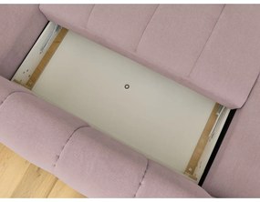 Ružová rozkladacia/s úložným priestorom rohová pohovka (pravý roh/do tvaru "U") Fuji – Bobochic Paris