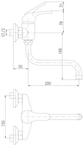 RAV Slezák SA001.5/21 - Drezová/umývadlová batéria SAZAVA lesklý chróm