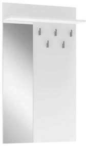Vešiakový panel Lima so zrkadlom, biela