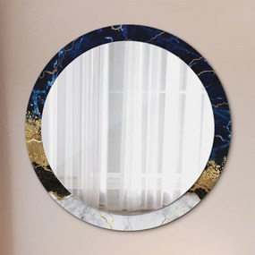 Okrúhle ozdobné zrkadlo Modrý mramor fi 90 cm