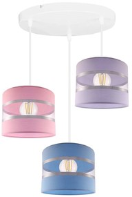 Závesné svietidlo Elegance, 3x textilné tienidlo (mix 8 farieb), (výber zo 4 farieb konštrukcie), o