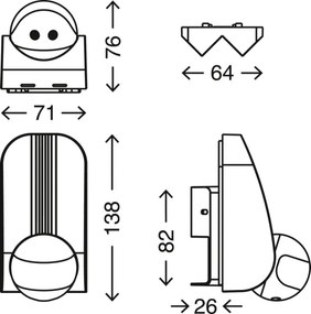 Telefunken 306505TF - Vonkajší senzor pohybu 180° IP44 čierna