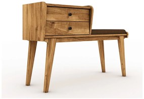 Lavica so zásuvkami z dubového dreva s oranžovým sedákom Retro - The Beds