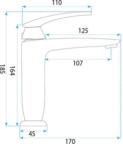Rea Como, nízka umývadlová batéria h-185, zlatá matná, REA-B4478