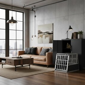 Prepravka pre psa BRUNO, 66x90x72cm, strieborná/čierna Jurhan