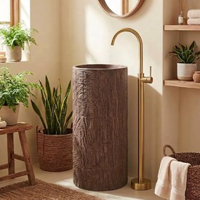 Rea Rossana, voľne stojace umývadlo 395×395×855 mm, hnedá matná, REA-U0605