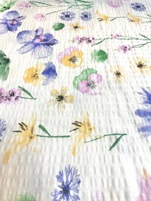 Obliečky krepové Flower rainbow TiaHome - 1x Vankúš 90x70cm, 1x Paplón 140x200cm