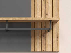 Nástenný šatníkový panel Esteban, antracit/dub evoke
