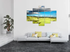 Obraz - Zelená krajina s pahorkami (150x105 cm)