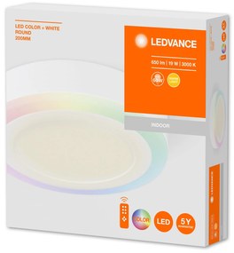 LEDVANCE Nástenné / stropné svietidlo LED COLOR WHITE RD, 19W, teplá biela, RGB, 20cm, okrúhle