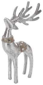 VIANOČNÁ SOŠKA DEER 23CM STRIEBORNÁ