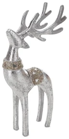 VIANOČNÁ SOŠKA DEER 23CM STRIEBORNÁ
