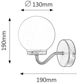 Rabalux 1302 - Kúpeľňové nástenné svietidlo TOGO 1xE14/40W/230V