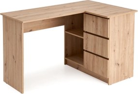 Rohový písací stôl Bega dub artisan