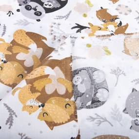 Biante Detský bavlnený záves Sandra SA-223 Zvieratká s mláďátkami 150x200 cm