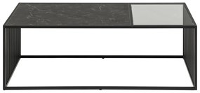 Čierny konferenčný stolík so sklenenou doskou 60x120 cm Strington – Actona