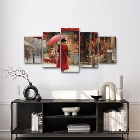 5-dielny obraz čaro zimnej ulice