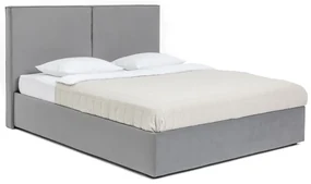 Sivá čalúnená dvojlôžková posteľ s úložným priestorom s matracom/s roštom 180x200 cm Thessa Bold – Bonami Selection