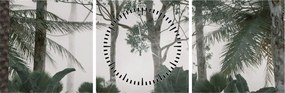 Obraz - Jungle v rannej hmle (s hodinami) (90x30 cm)